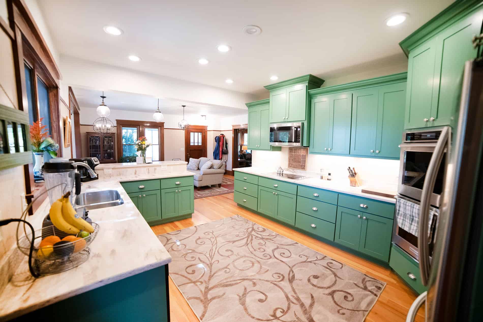 Kitchen Remodeling in historic home with painted cabinets