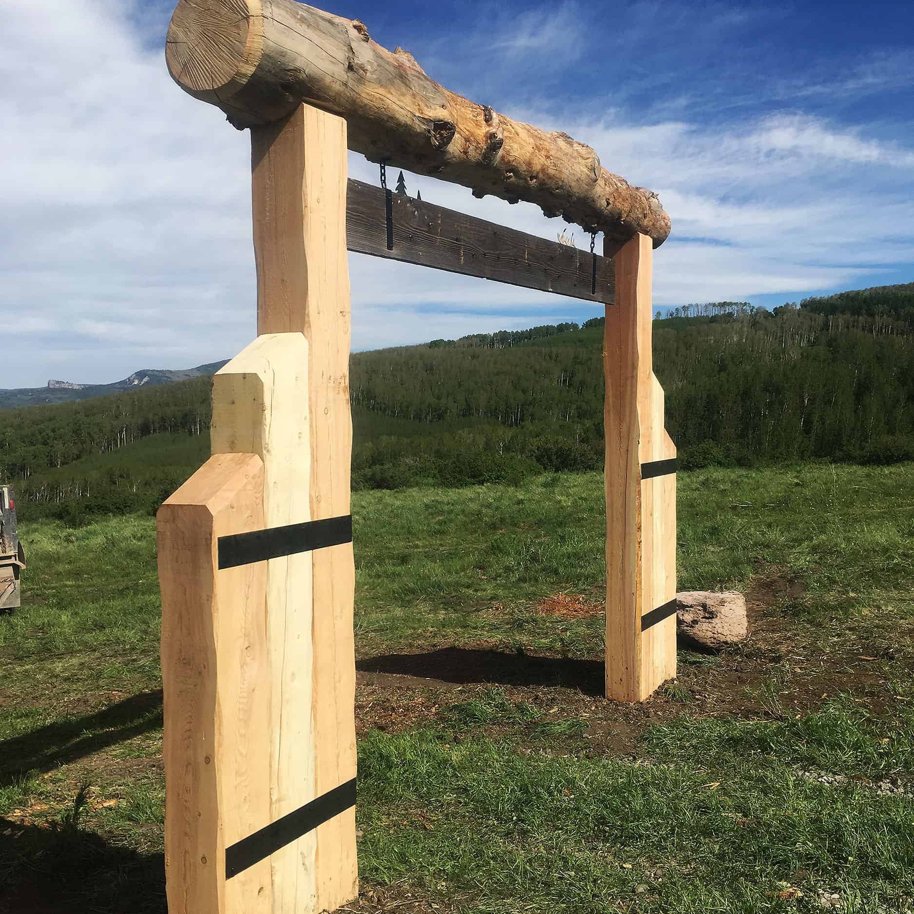 Finished Timber Driveway Entrance Side View