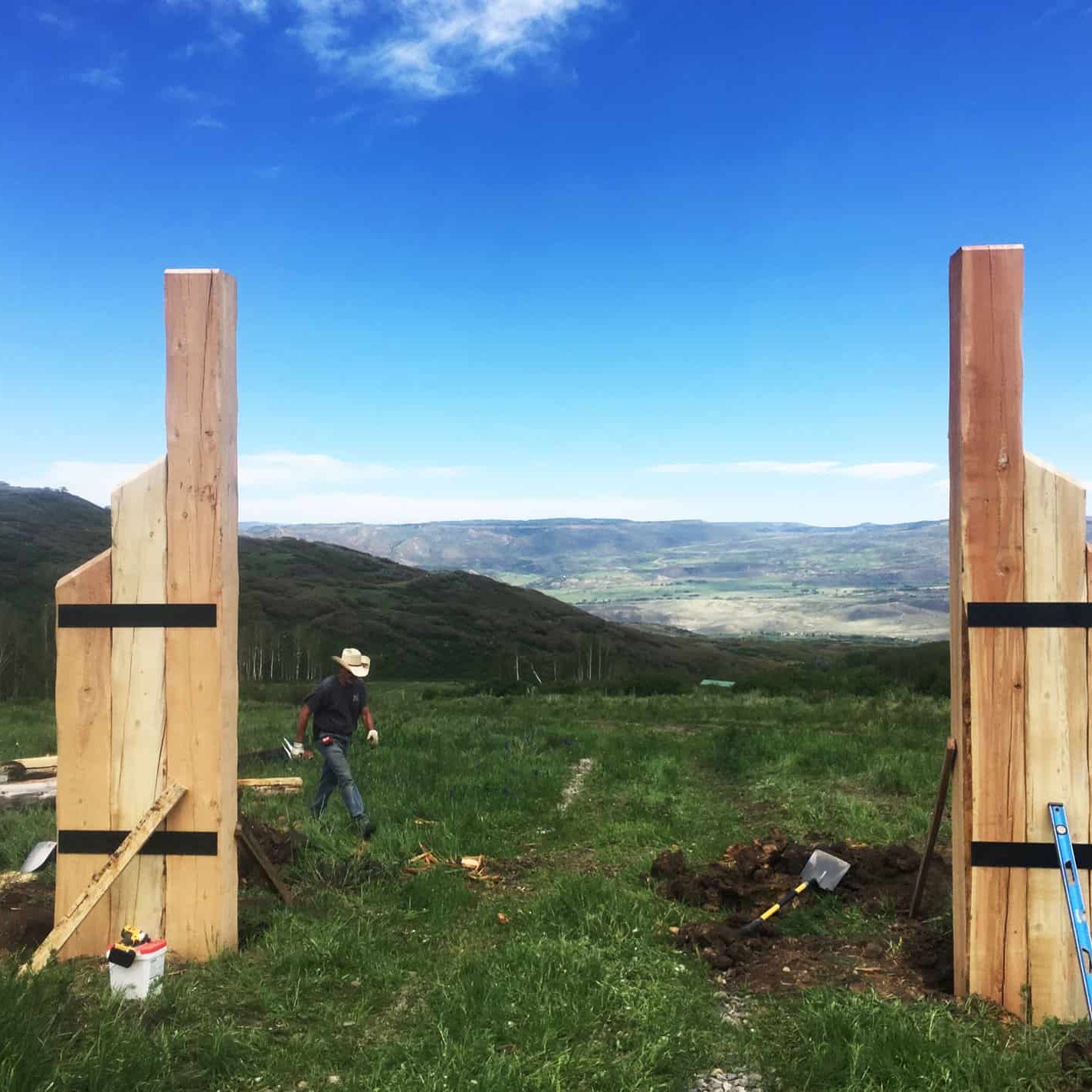 Timber Driveway setting supporting beams